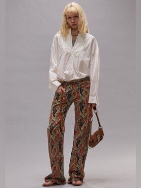R13 Paisley Print Boy Flare Pants